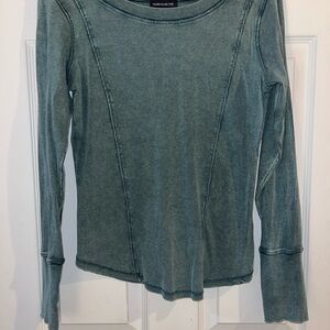 Warehouse Washed Teal-Green Long Sleeve Tee